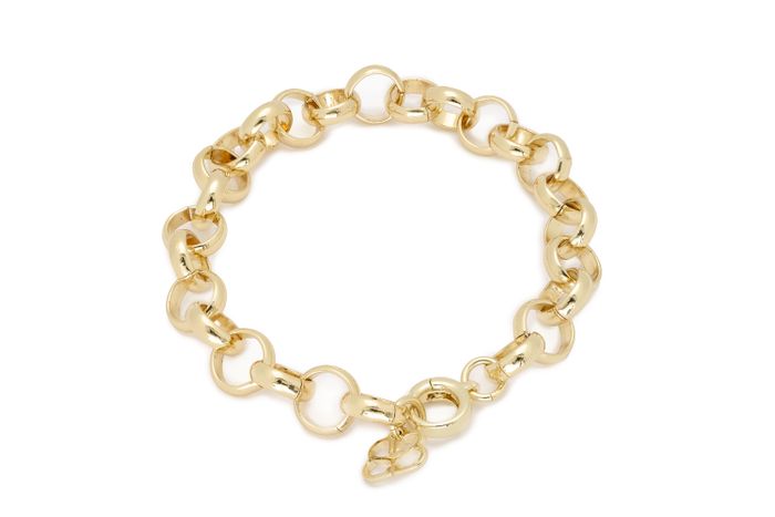 Link Circular Gold Chain Bracelet