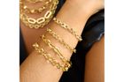 Link Circular Gold Chain Bracelet