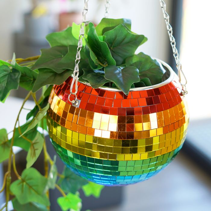 Disco Ball Hanging Planters - Rainbow Edition