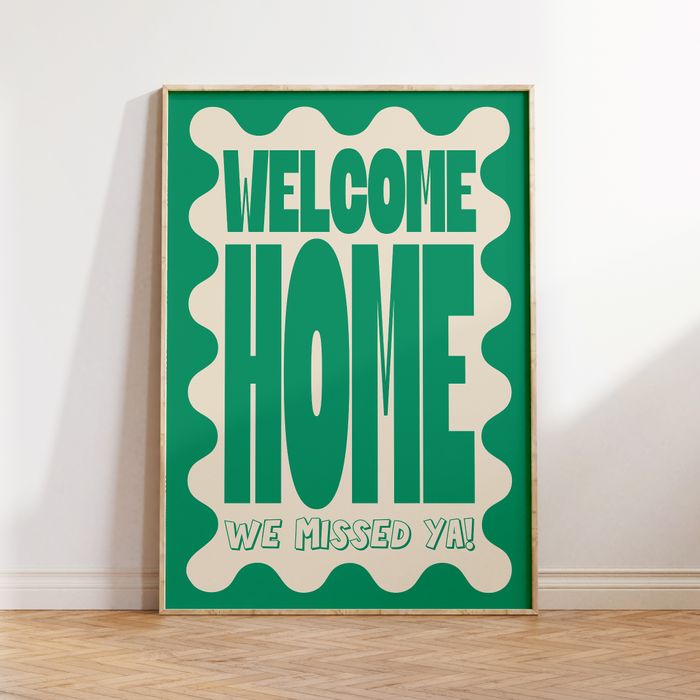 Welcome Home Print in Green