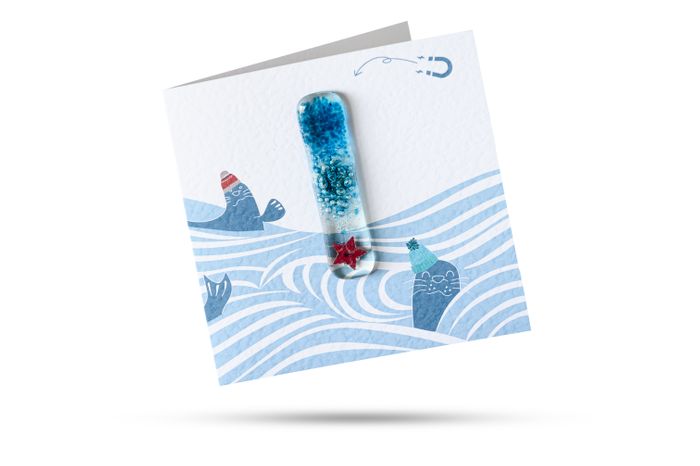 Fused Glass Magnet Present Greeting Cards