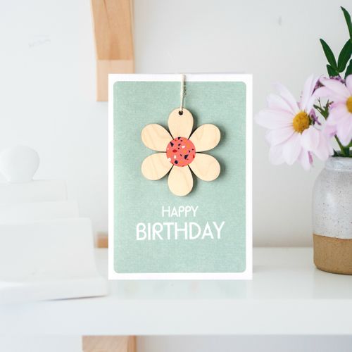 Flower Birthday Keepsake Card