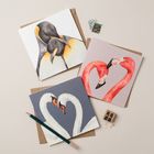 Penguin Love Birds Card