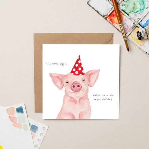 This Little Piggy Birthday card