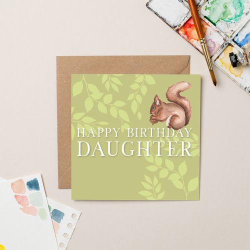 Squirrel Happy Birthday Daughter Card