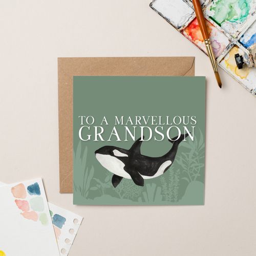 Orca Marvellous Grandson Card
