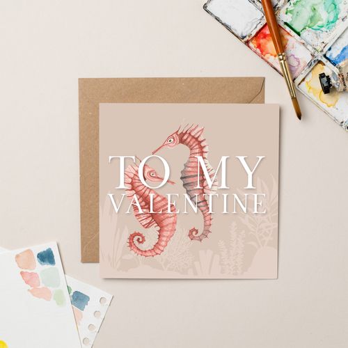 Seahorse To My Valentine Card