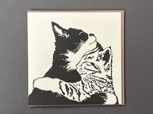 Cats Letterpress card 