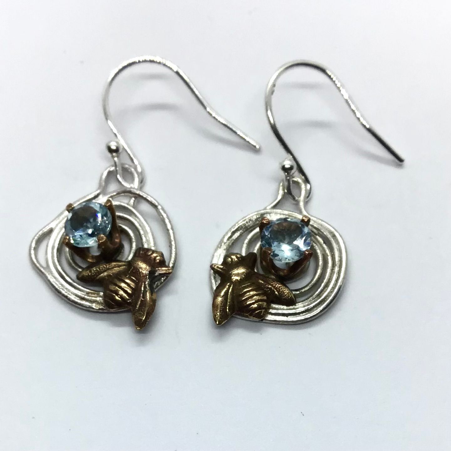 Jewelled Woodland bee earrings