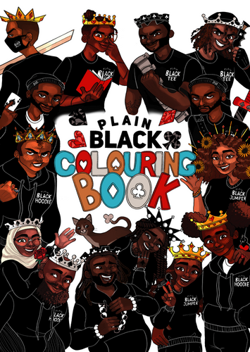 Plain Black Colouring Book