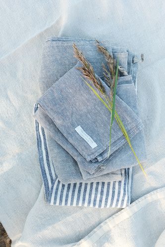 Linen chambray towel