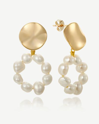 Annie Coin & Pearl Drop Earrings