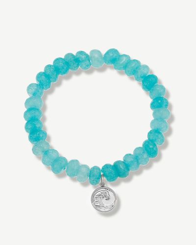 Leesa Blue Agate Ocean Charm Bracelet