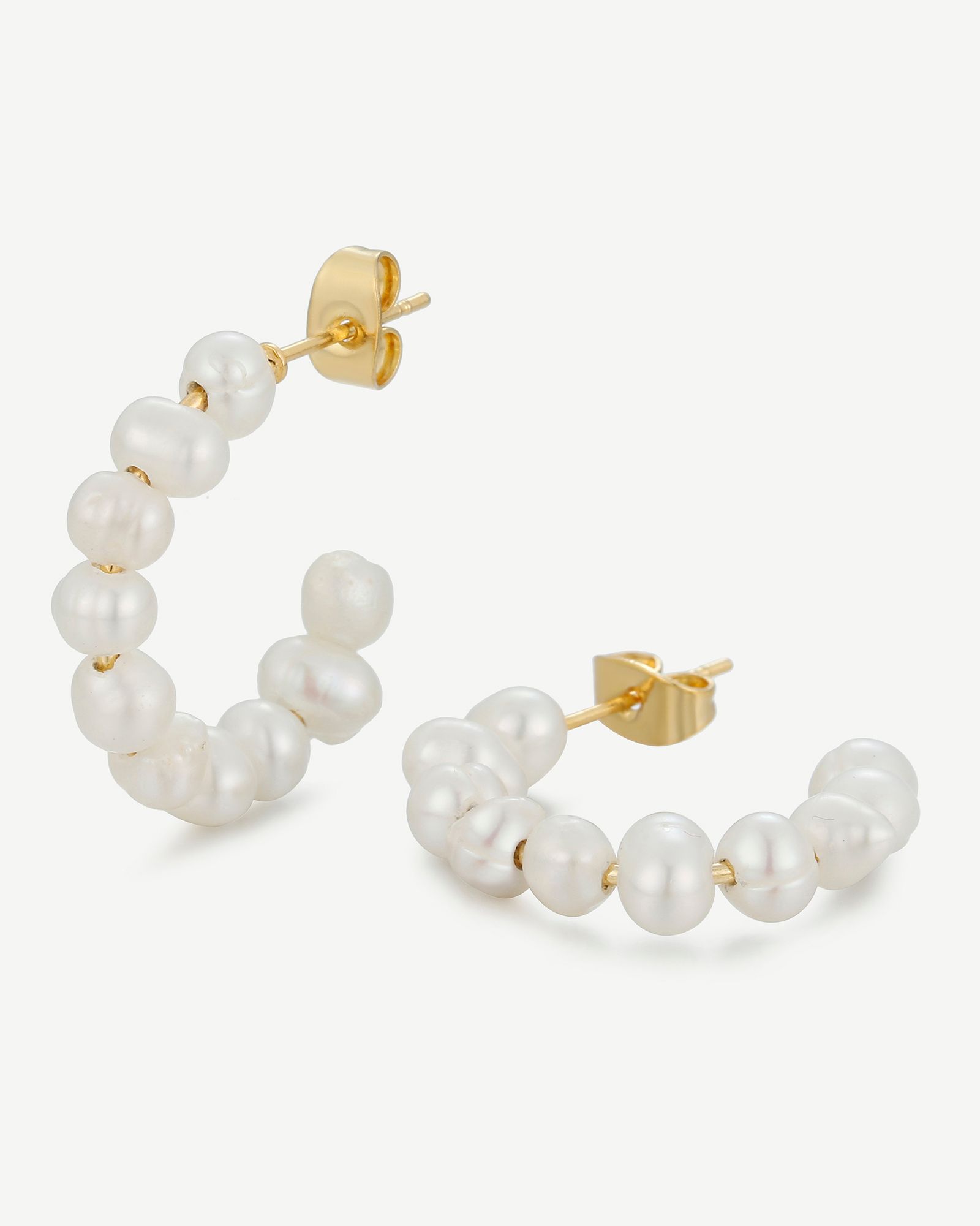 Kate Curved Pearl Stud Earrings
