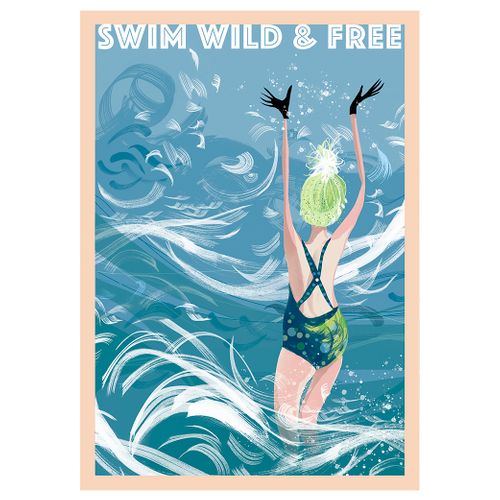 ART PRINT – Swim Wild & Free / In The Surf