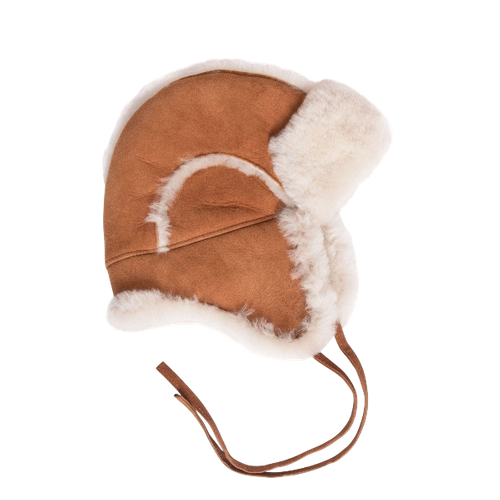 Sheepskin trapper hat