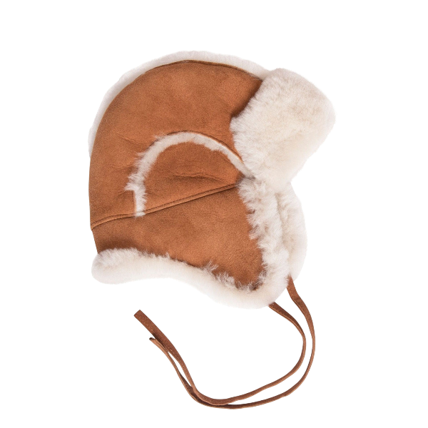 Sheepskin trapper hat