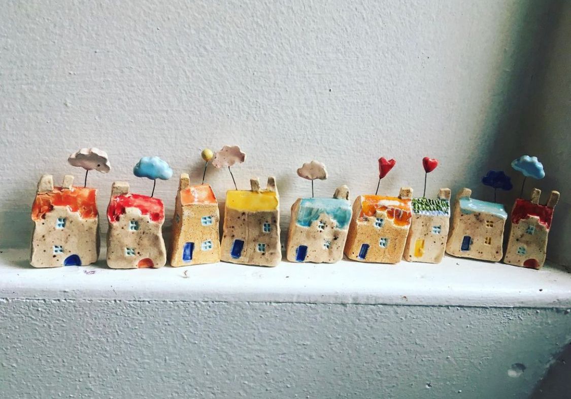 tiny ceramic houses