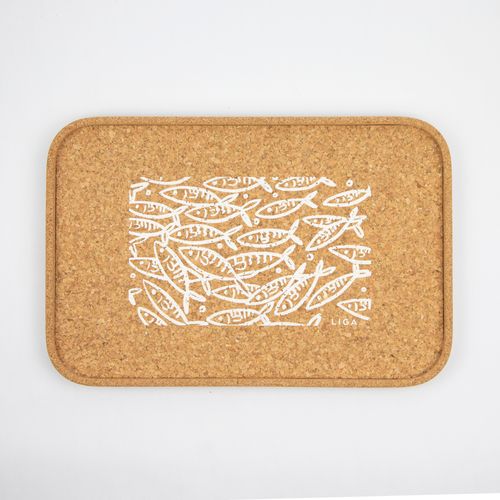Sardines Cork Printed Tray