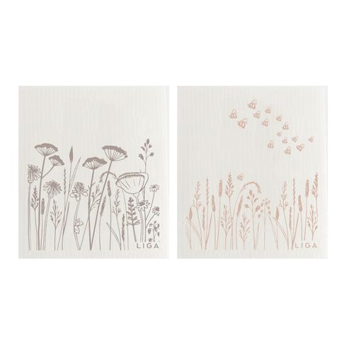 Flowers + Native Grasses Dishcloth