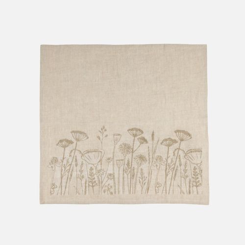 Linen Napkin Flowers S/2