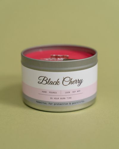 Black Cherry Tin Candle