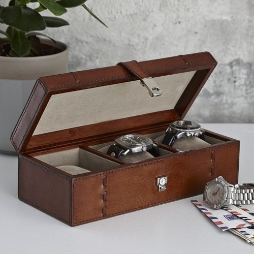 Leather watch box