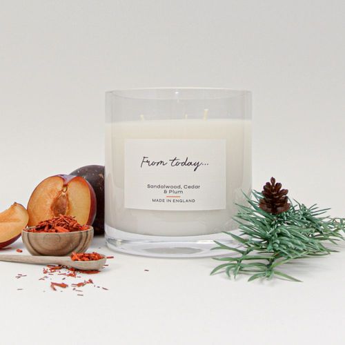 Sandalwood, Cedar & Plum Candle (Three Wick)