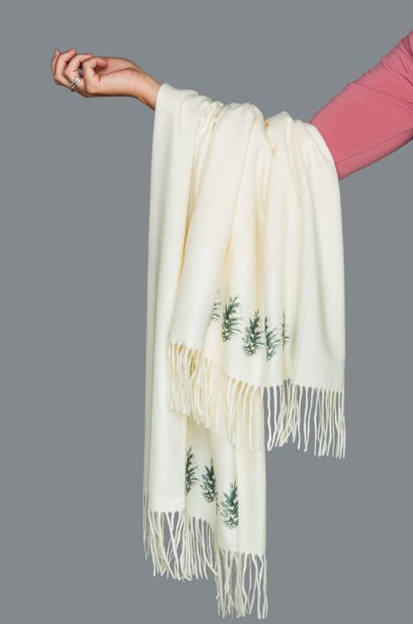 Cashmere Feel Scarves Handprinted with our Festive Designs