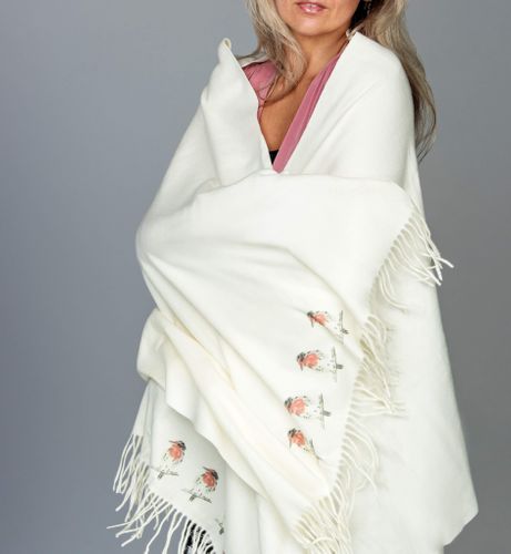 Cashmere Feel Scarves Handprinted with our Festive Designs