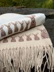 Cashmere Feel Scarves Handprinted with Hares