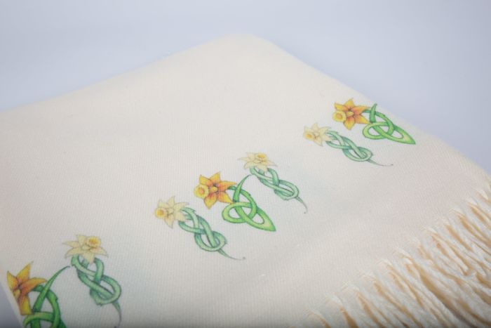 Cashmere Feel Scarves Handprinted with our Welsh Collection