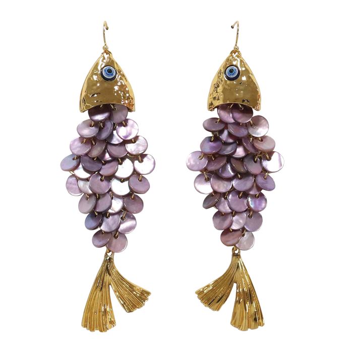 Fish Scale Drop Earrings