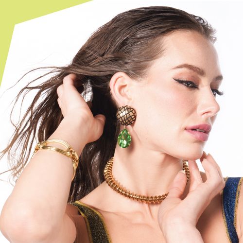 Large Gem Drop Earrings