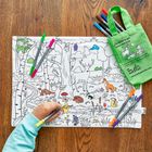 NEW woodland placemat to go - colour in & learn