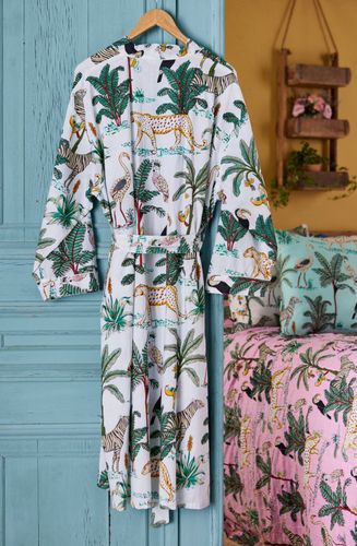 Jungle Print Dressing Gown - White
