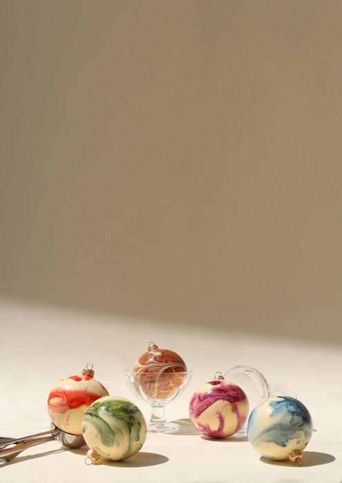 Mouth-blown and hand-decorated Christmas Tree Baubles