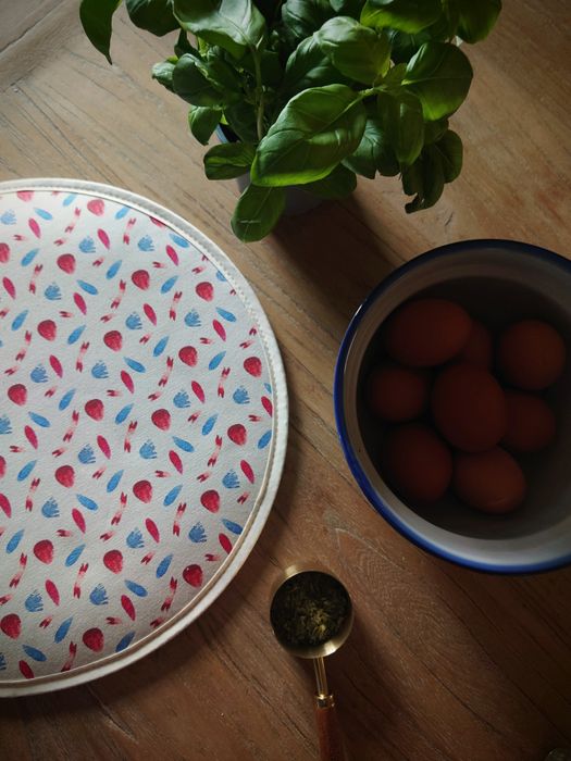 Organic Aga Hob Cover and Table Protector - Machair Petals Multi