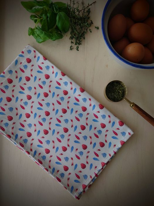 Organic Tea Towel - Machair Petals Multi