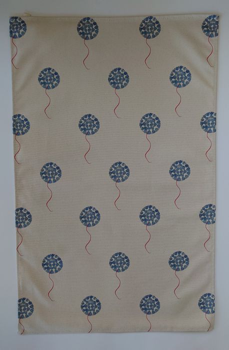 Organic Tea Towel - Machair Floret Blue