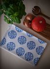 Organic Tea Towel - Machair Clock Blue