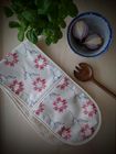 Organic Double Oven Glove - Machair Flower Red