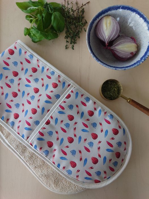 Organic Double Oven Glove - Machair Petals Multi