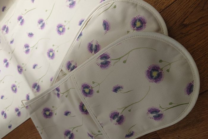 Organic Double Oven Glove - Wild Meadow Lilac Drift