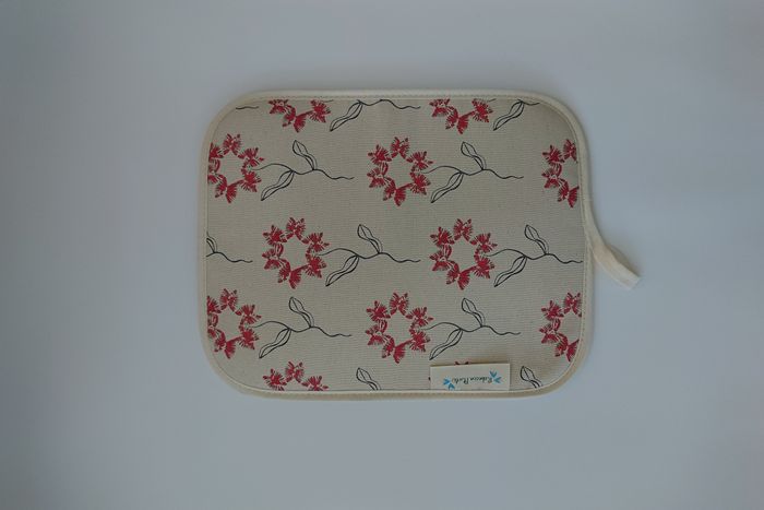 Rayburn Hob Cover and Table Protector - Machair Flower Red