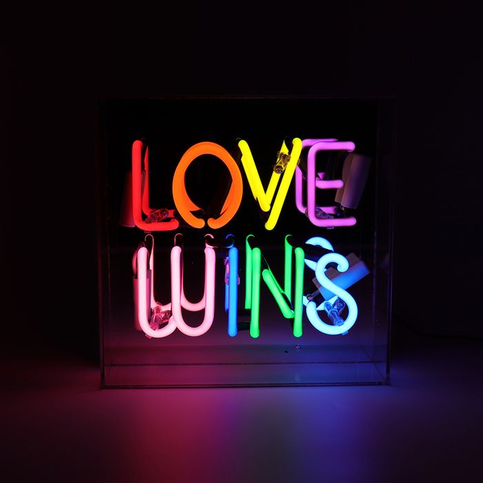 'Love Wins' Glass Neon Sign