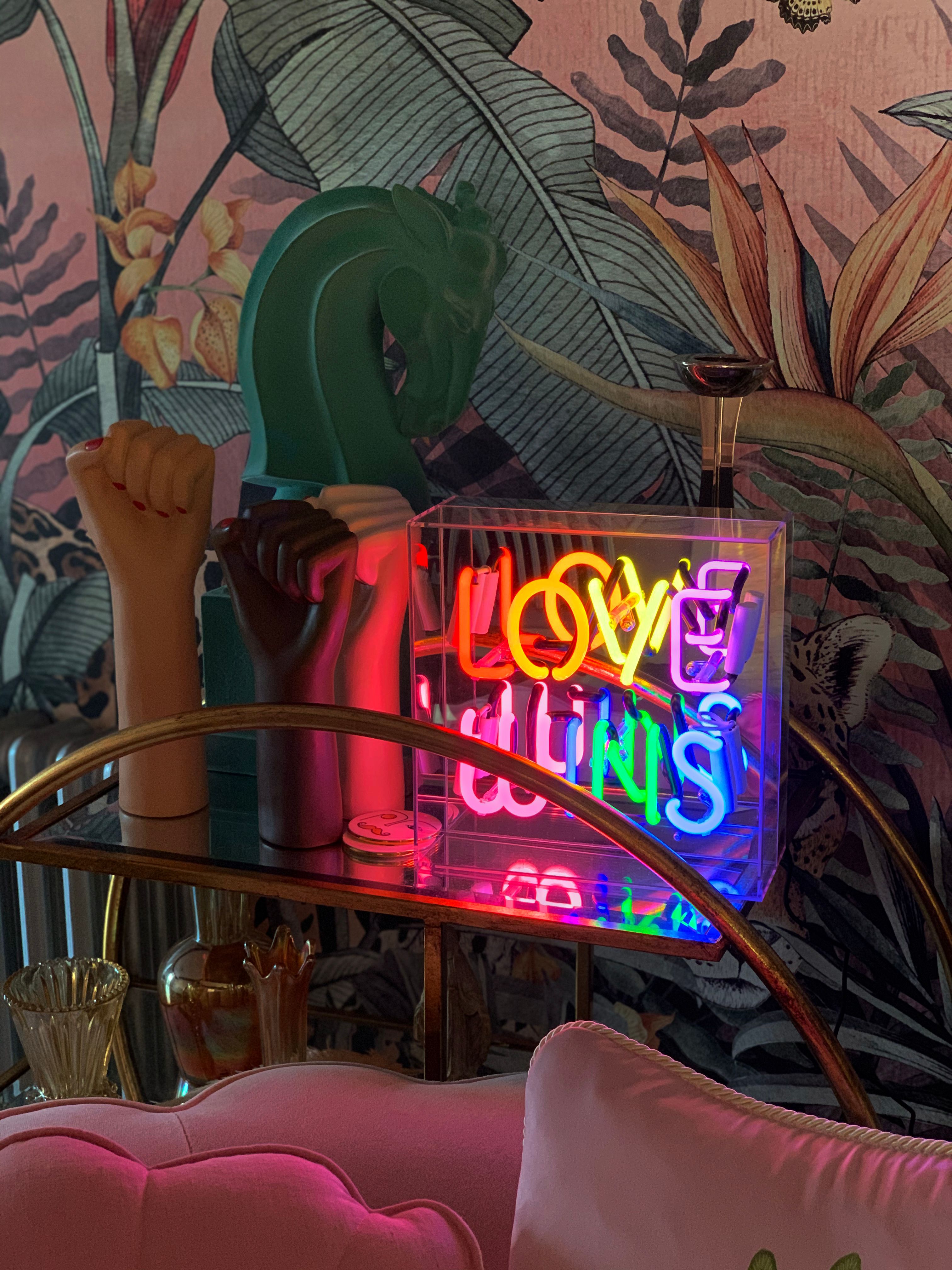 'Love Wins' Glass Neon Sign