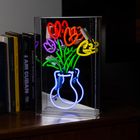 'Vase of Tulips' Glass Neon Sign