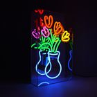 'Vase of Tulips' Glass Neon Sign