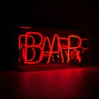 'Bar' Glass Neon Sign - RED